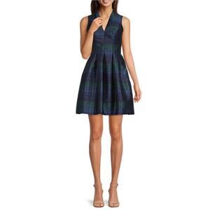 Vince Camuto Sleeveless V-Neck Fit and Flare Jacquard Dress, Sz 8— NWT